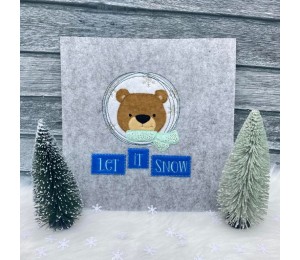 Stickdatei - Winterfreunde Doodle Appli Pinguin